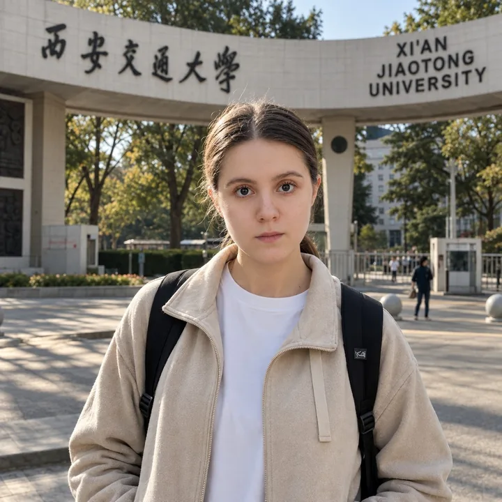 Anna P. on the campus of Xi'an Jiaotong University