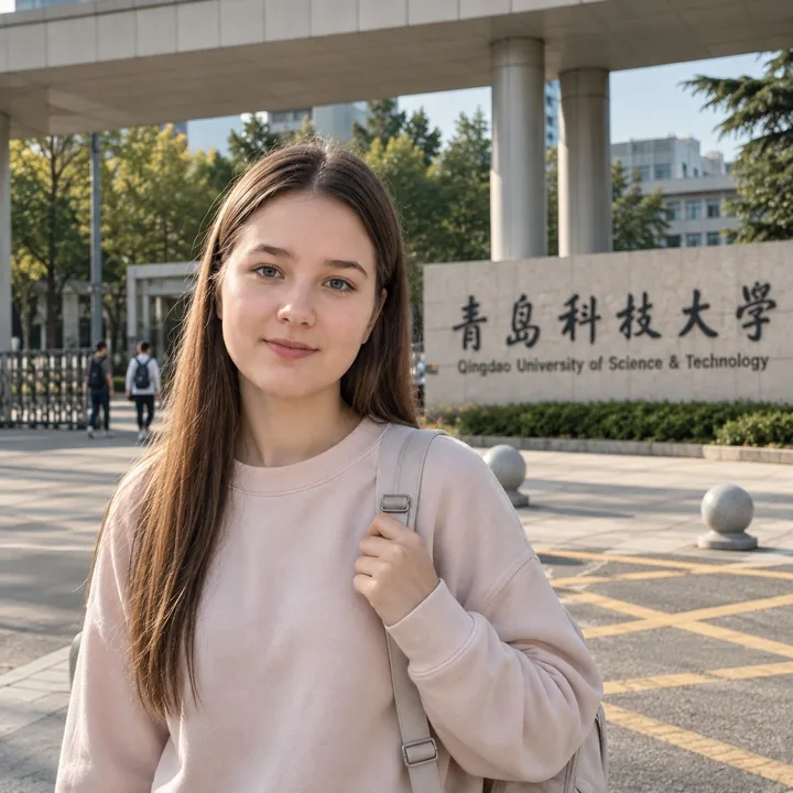 Daria T. on the campus of Qingdao University of Science & Technology