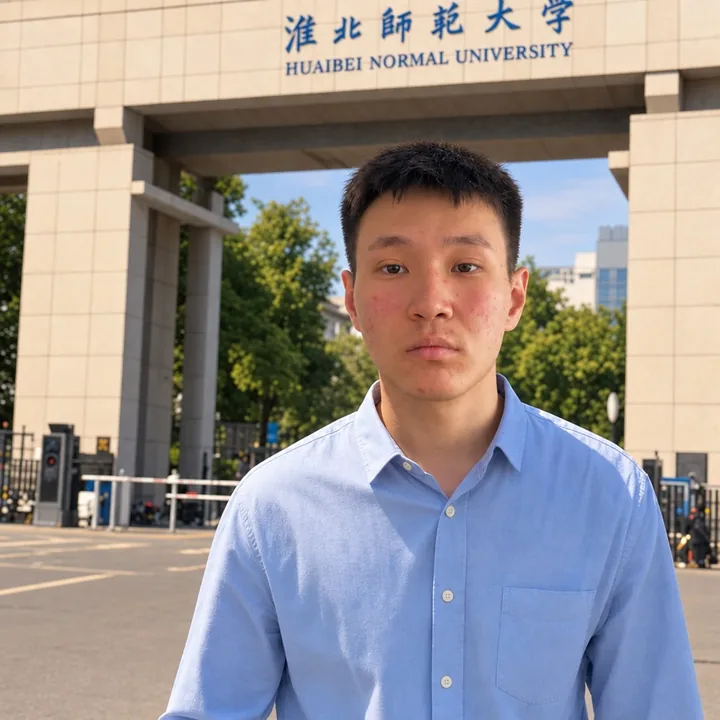 Dastan M. on the campus of HUAIBEI NORMAL UNIVERSITY