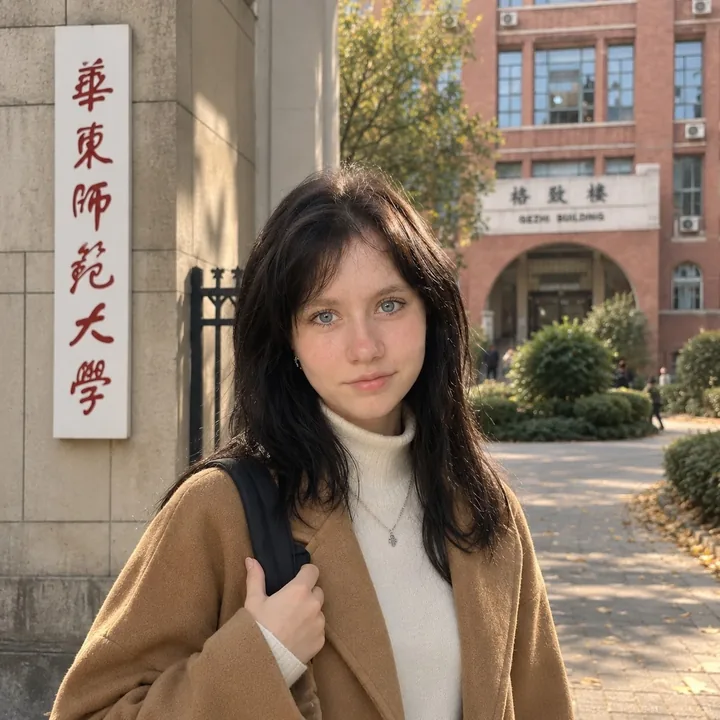 Ekaterina U. on the campus of East China Normal University
