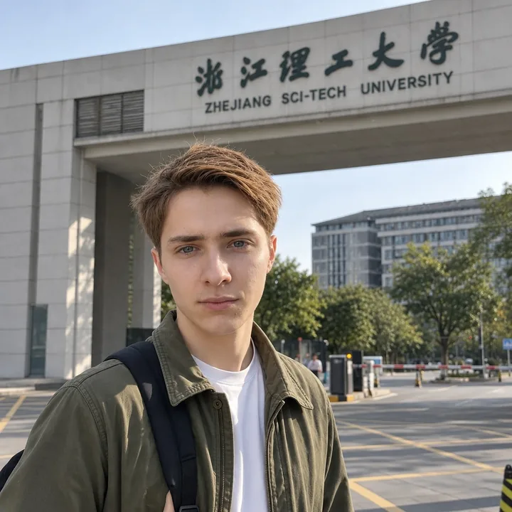 Ivan S. 在 浙江理工大学 校园